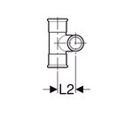 Cruce reducido 90° Geberit d42-28